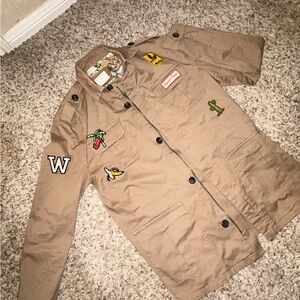 Men's Casual Field Jacket with Patches
